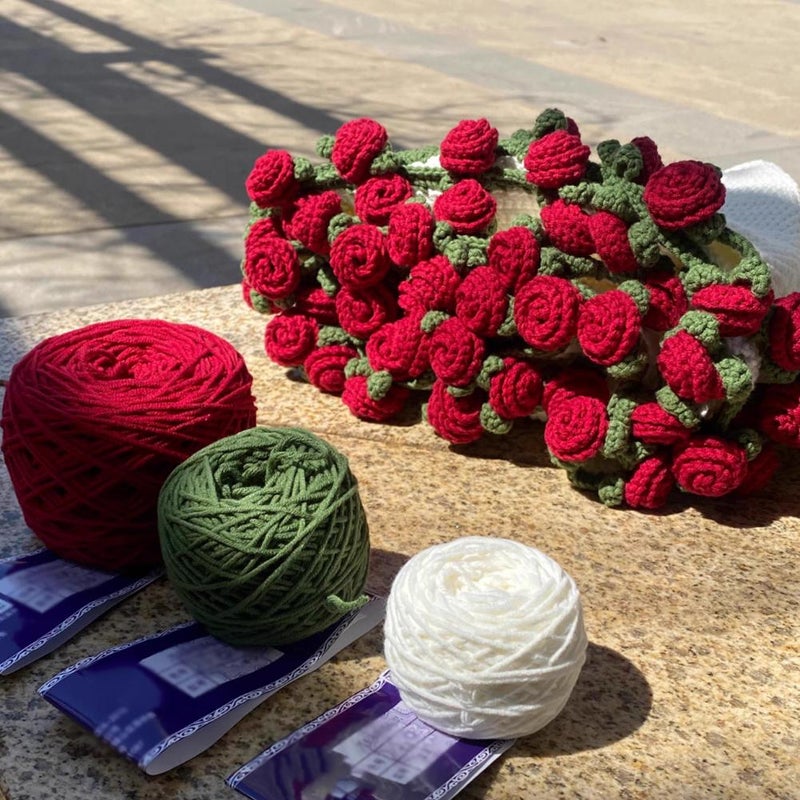 بطانية باقة زهور كروشيه - Image 2
